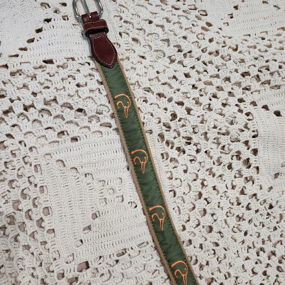 Canvas Duck Themed Leather & Brass Belt‎ Boys Size 22